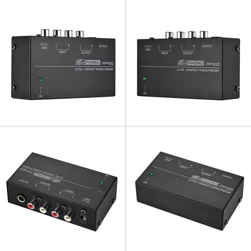 Ultra-Compact Preamplifier Preamp Phono Rca 1/4นิ้ว TRS Interfaces Preamplificador Phono Preamp PP400,US Plug
