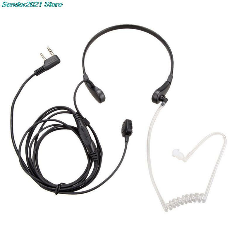 Headset Lubang Suara Mikrofon Tenggorokan Jari untuk Baofeng UV5R 888S Radio Walkie Talkie