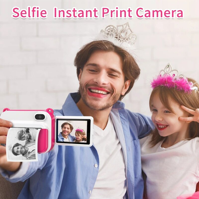 Stampa fai da te fotocamera per bambini con carta termica fotocamera fotografica digitale Selfie bambini fotocamera con stampa istantanea compleanno del ragazzo
