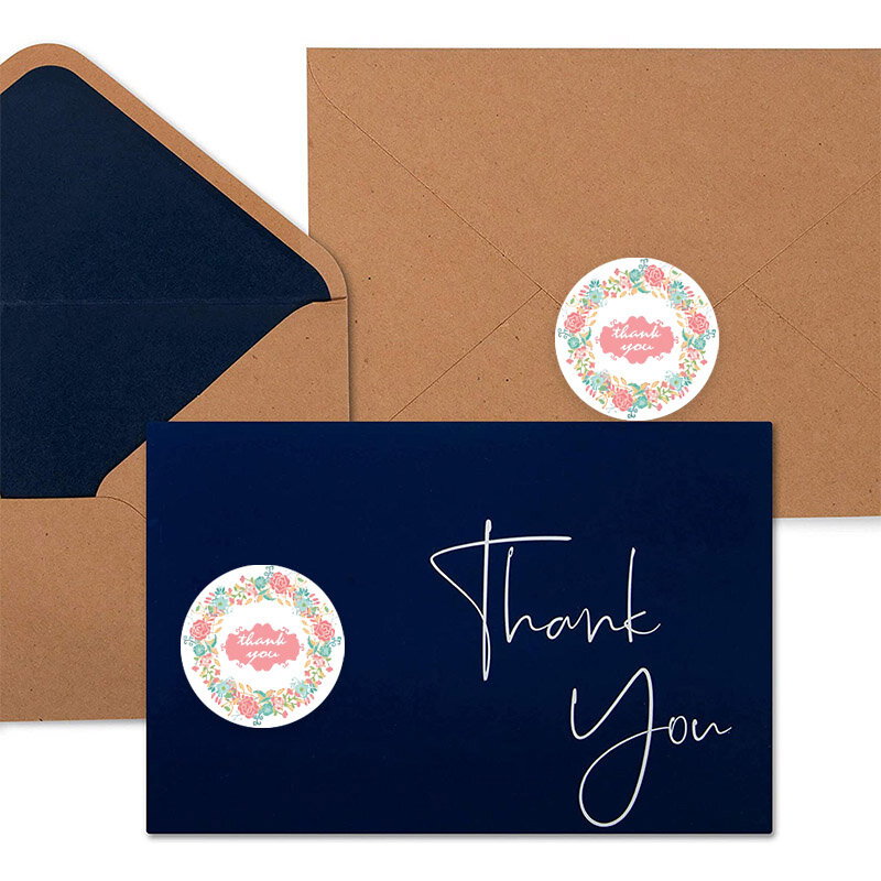 Garland 감사합니다 스티커 100-500pcs 모듬 된 꽃 씰링 레이블 스크랩북 용품 봉투 카드 결혼 선물 장식 스티커