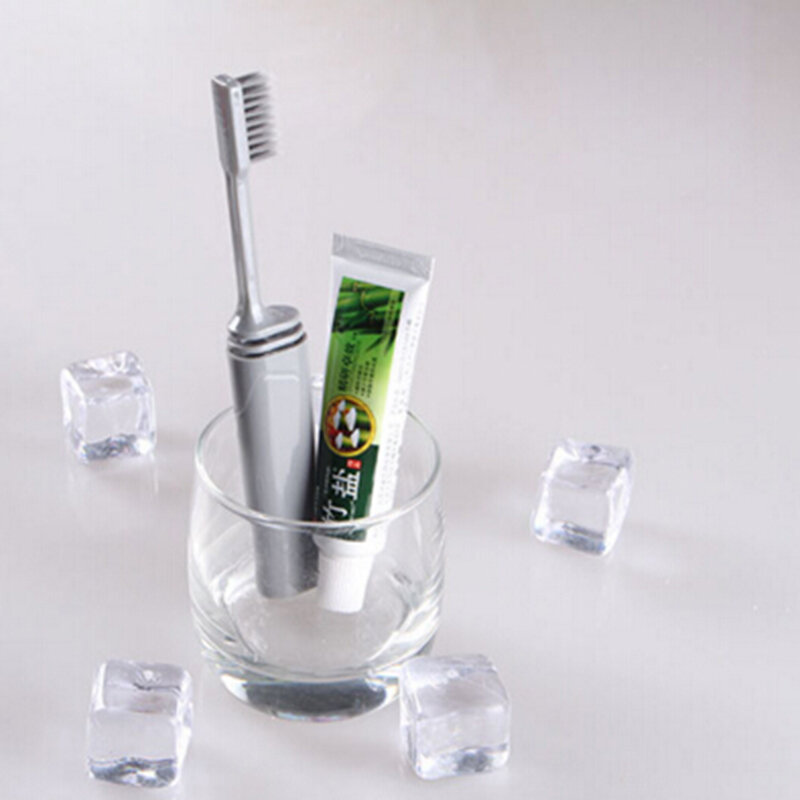 Portátil Compact Bamboo Charcoal Toothbrush, Dobre, Viagem, Camping, Caminhadas, Ao ar livre, Fácil de Tomar, Dobrável Teethbrush