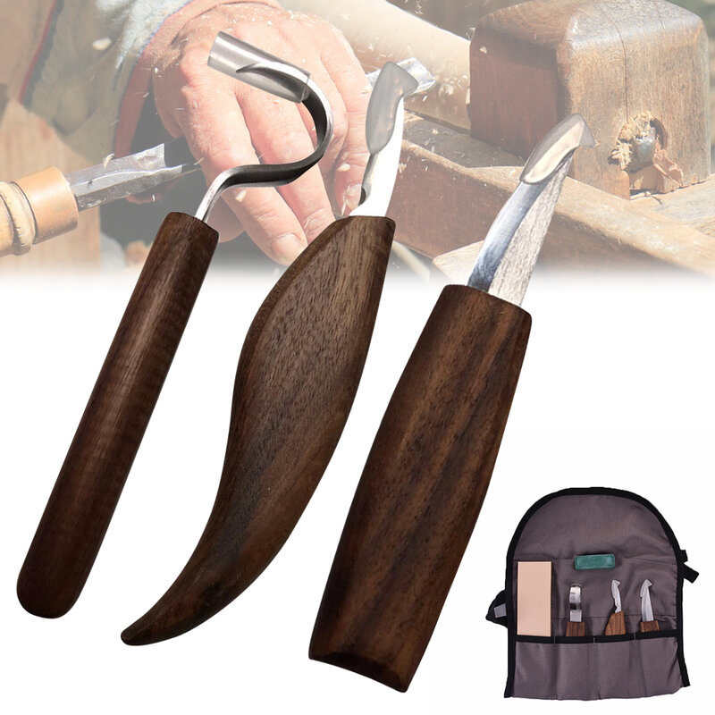 Cinzel cortador de madeira conjunto de ferramentas de mão faca de escultura em madeira diy peeling escultura em madeira colher cortador de ferramentas de escultura em madeira