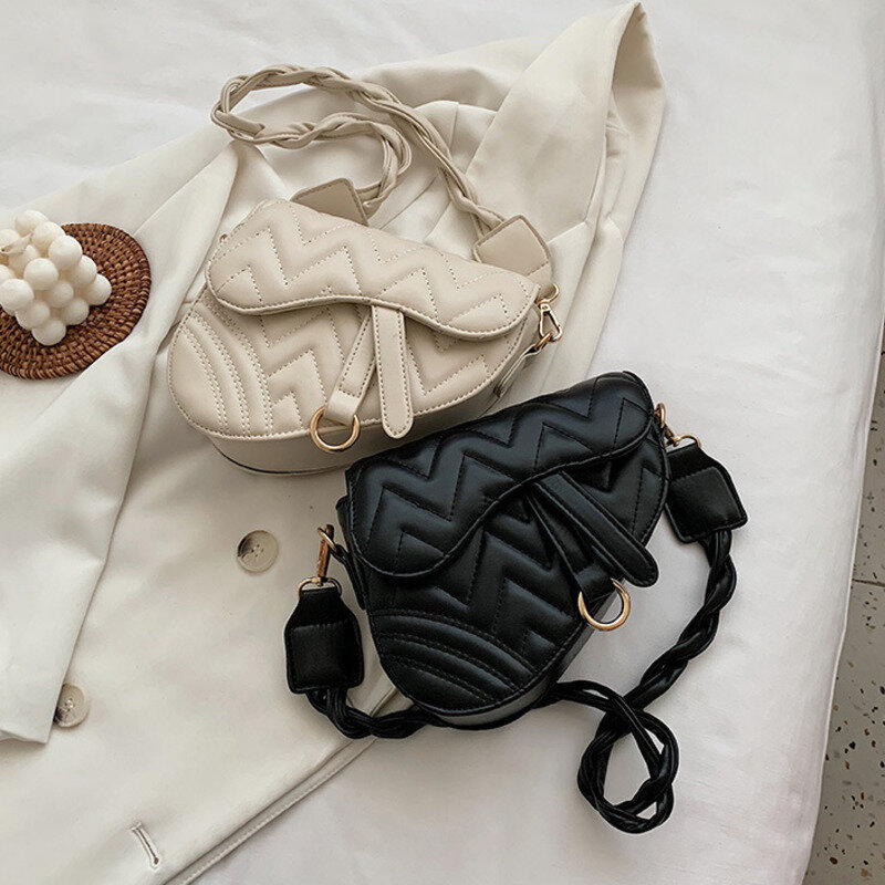 Female Pu Tote Bags Leather Handbags Saddle Bag Designer Brand 2022 Women Shoulder Bags Small Travel Waist Packs Crossbody Bags