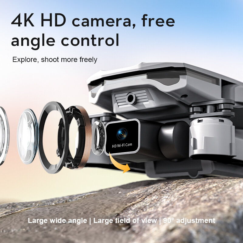 Mini Drone XT1 avec caméra professionnelle 4K, FPV, WIFI, trois voies, eviter les obstacles, pliable, hélicoptère radiocommandé, jouets, nouveauté 2022