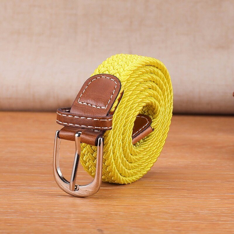 Cinturón de lona versátil para hombre y mujer, hebilla de Metal, cinturón elástico trenzado de alta calidad para acampar, pescar, gimnasio