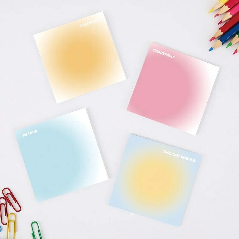 Korean Simple Sticky Notes Cute Message Student Memo Pad Office Tag School Supplies Kawaii Decor Label Paper Plan Notebook Learn
