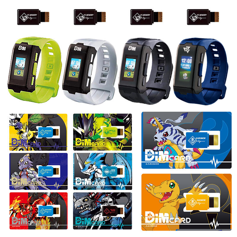 Bandai-reloj con pantalla a Color para niños, pulsera de vida Vital, monstruo Digital, tarjeta DIM, genuino Digimon Adventure, regalos de Juguetes