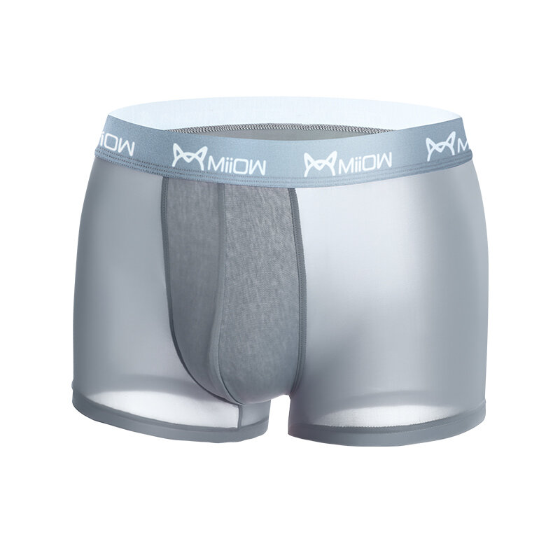 MiiOW 3Pcs ชายกางเกง Breathable Bxoers สำหรับชายชุดชั้นในเซ็กซี่กางเกงสบายโปร่งใสกางเกง Breathable