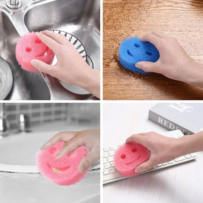 1 pçs criatividade lavagem de louça esponja cozinha escova limpeza do banheiro doméstico limpeza forte limpeza almofada esponja suprimentos