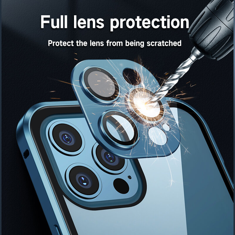 ZZMA – coque de téléphone à absorption magnétique en verre, étui de Protection complète à 360 ° pour iPhone 13 12 11 Pro Max XS XR Mini