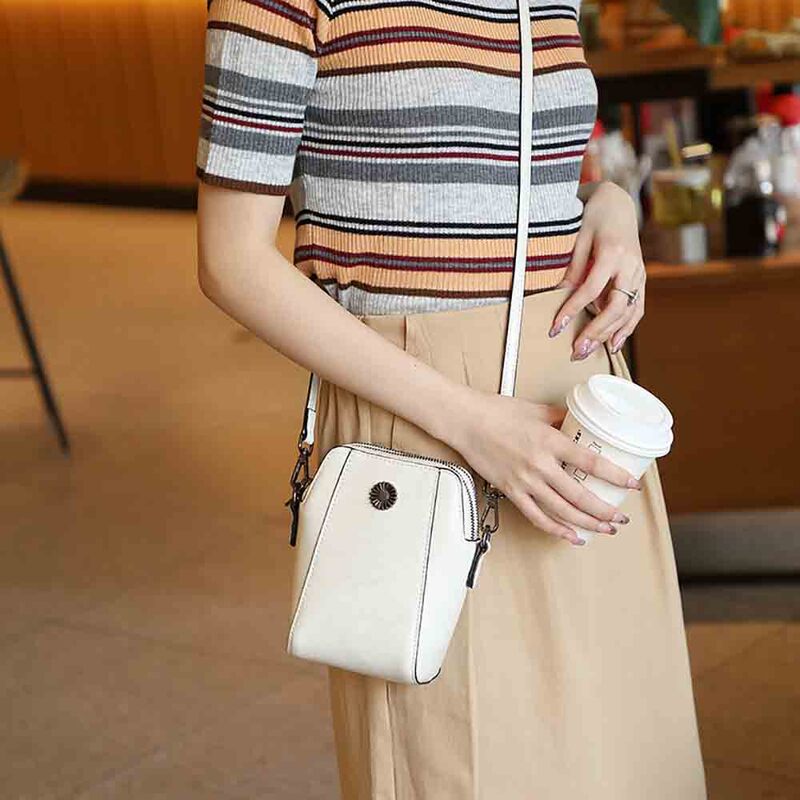 Mini bolso de hombro pequeño de diseñador para mujer, Cartera de cuero genuino, bolso informal con cremallera para teléfono móvil, 2022