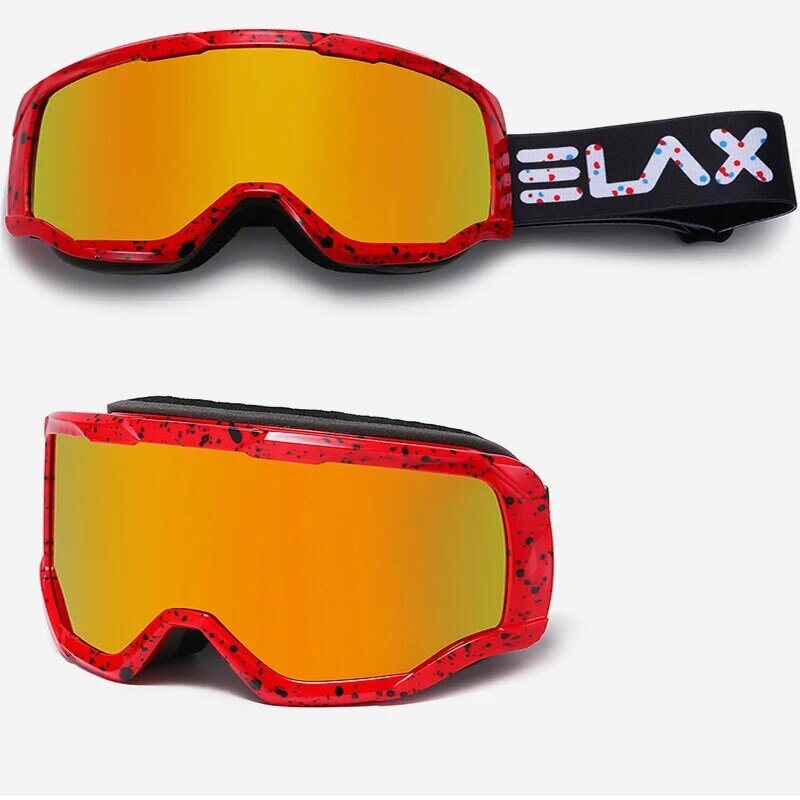 Elax novo com dupla camada magnética anti-nevoeiro polarizado uv400 snowboard óculos de proteção ao ar livre das mulheres dos homens snowmobile esportes