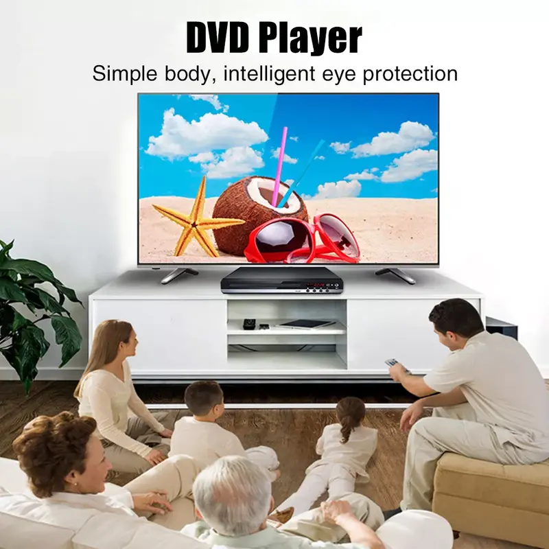 2022NEW Install With Cable Home Portable For TV US Plug MIC Input DVD Player Remote Control VCD Multi Format USB for  Karaoke Me