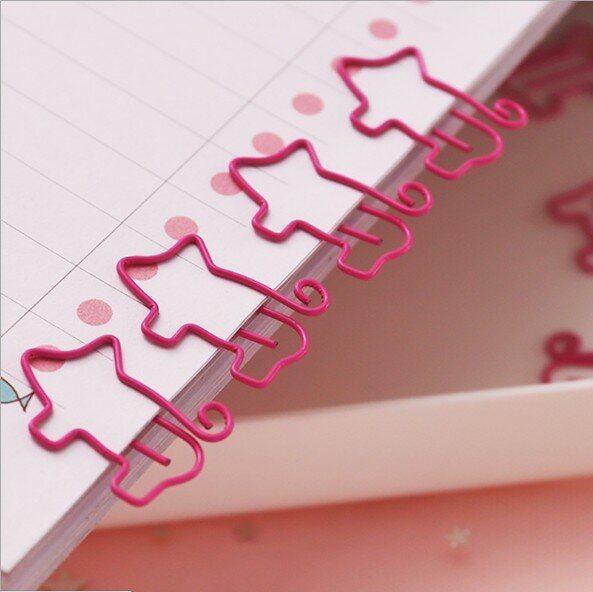 6pcspink piggy clipe de papel pequeno fresco pino especial-dado forma dos desenhos animados cor clipe de papel criativo clipe de papel