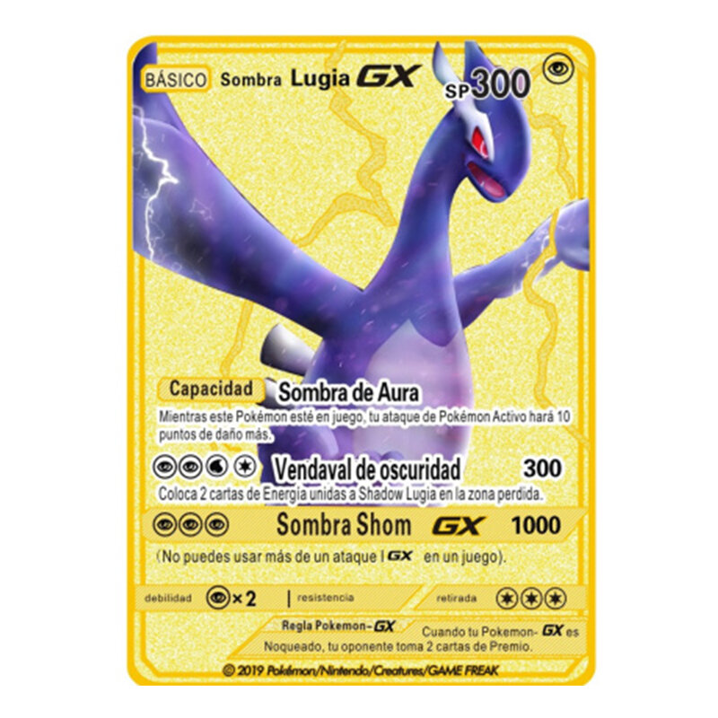 Pokemon Pikachu Metal Spanish Card Charizard Ex Vmax Mewtwo Game Collection Anime Toys Gifts For Children