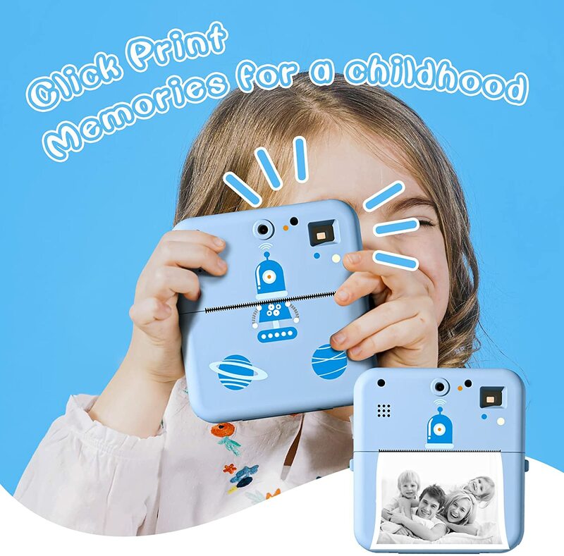 Instant Print Camera Voor Kinderen Thermische Label Printer Digitale Speelgoed Camera Voor Kind Verjaardagscadeau