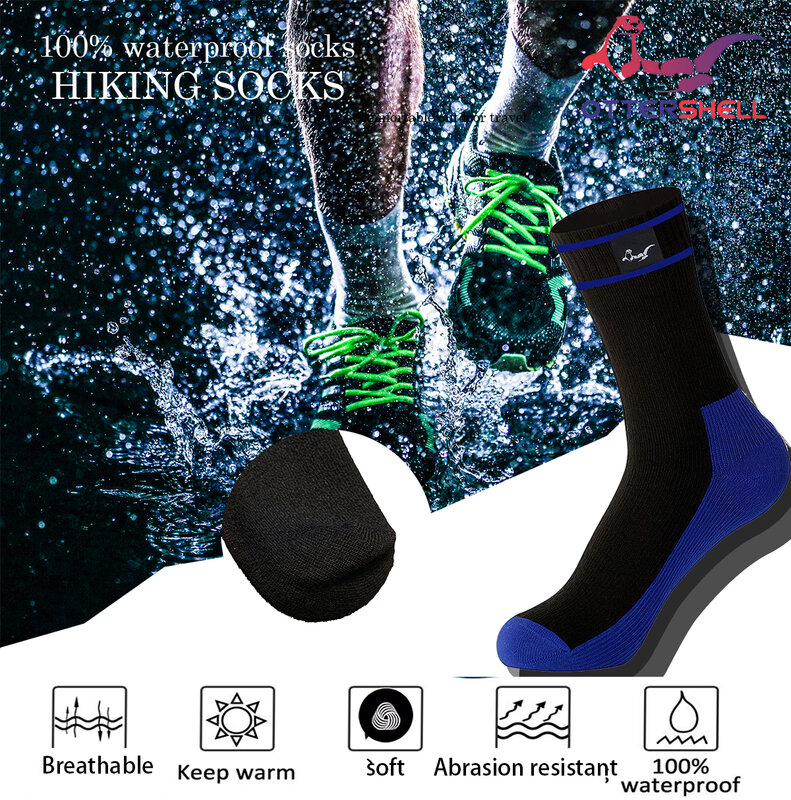 OTTERSHELLwaterproof Breathable ถุงเท้าสำหรับกิจกรรมกลางแจ้งกอล์ฟวิ่งขี่จักรยานเดินป่า Snow Boarding สเก็ต Mou