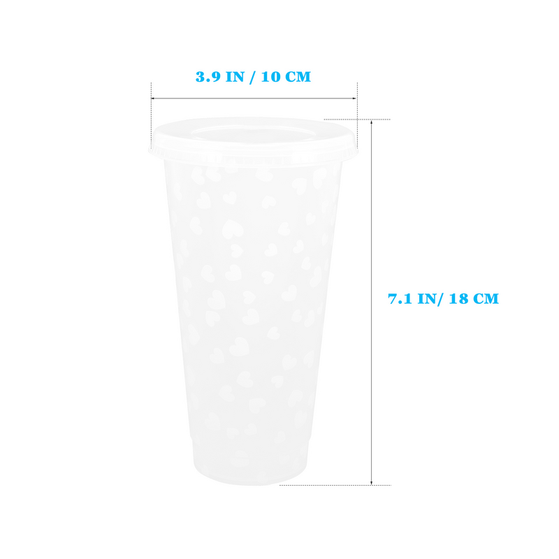 Farbwechsel Tassen mit Stroh und Deckel Eis Kalt Trinken Tasse Kunststoff Wasser Tasse