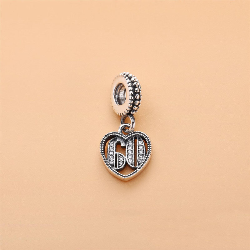Nadaje się do oryginalnego Pandora urodziny charm bransoletka 925 srebro przyjaciel queen21 40 50 wisiorek zroszony DIY tworzenia biżuterii