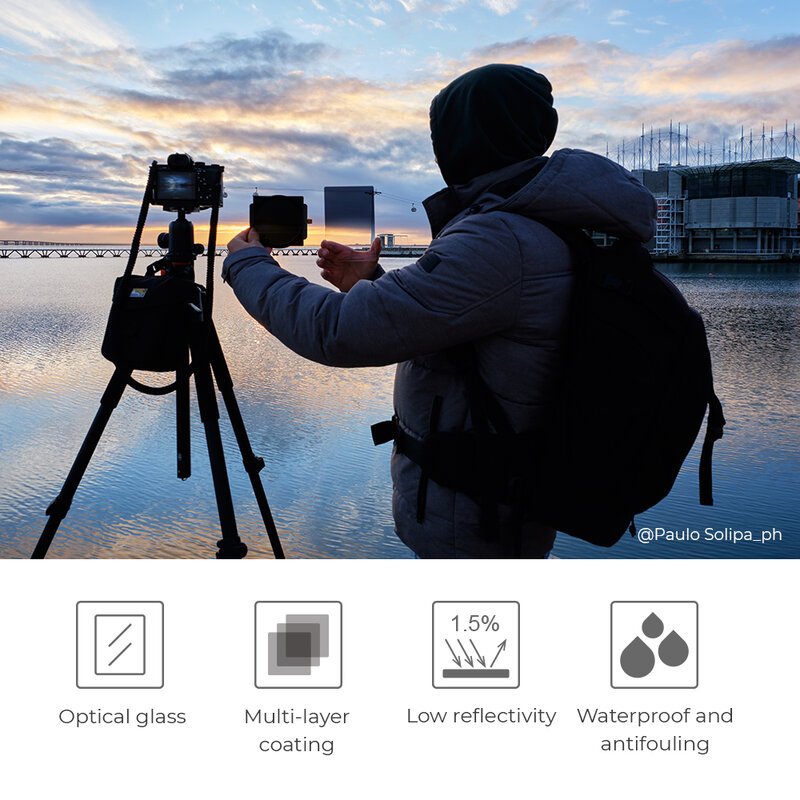K & F Concept – filtre d'objectif carré ND1000, 100x100mm, avec support métallique, 8 anneaux d'adaptateur, pour objectif d'appareil photo Canon et Nikon