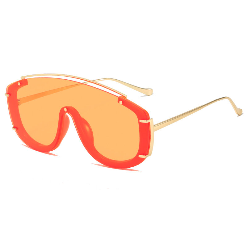 2022 óculos de condução de luxo designer piloto óculos de sol de uma peça óculos de lente gradiente retro punk gafas sol hombre