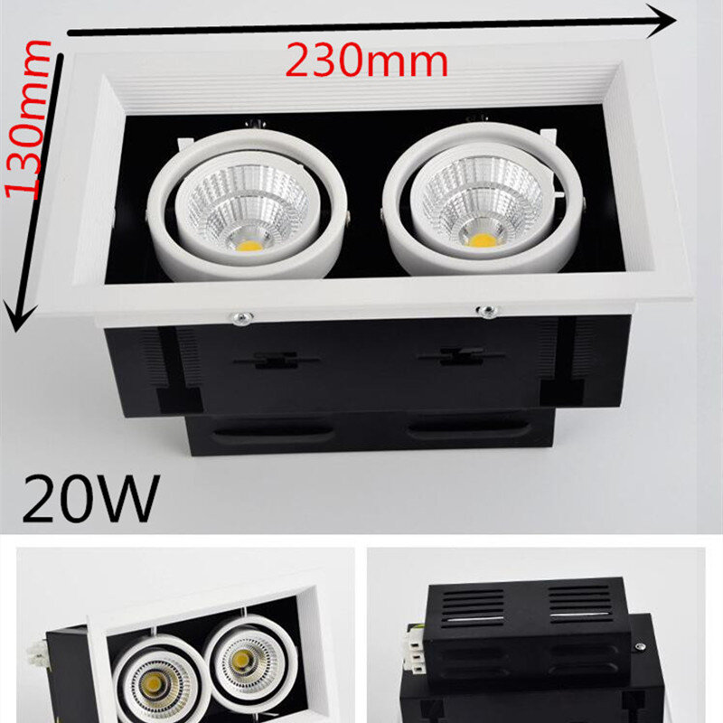 Foco LED COB de 10W, 20W, 30W, regulable, AC85-265V, Blanco cálido/Natural/frío, lámpara de techo