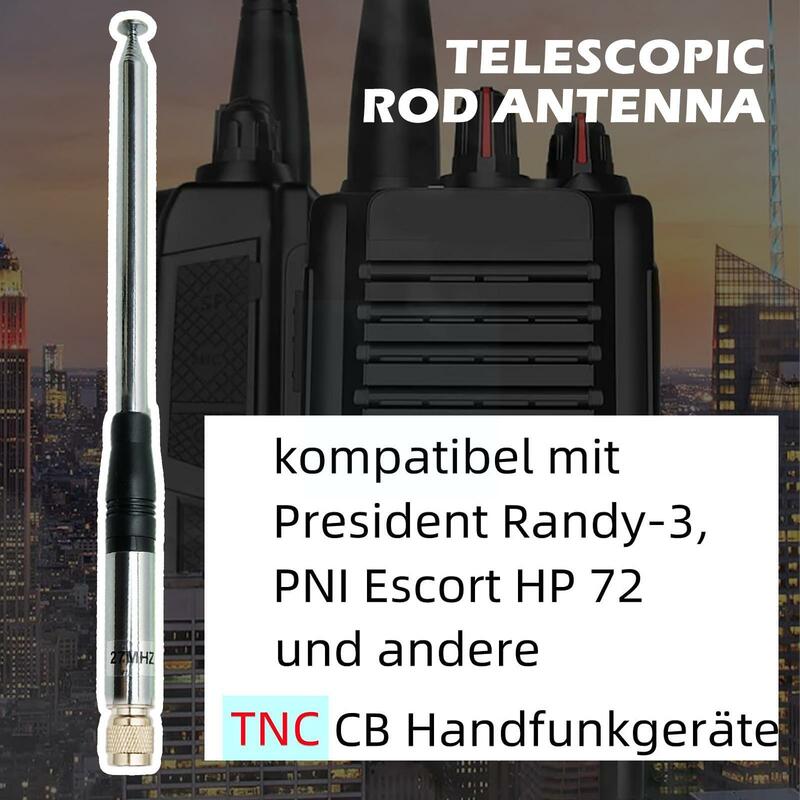 Cb 27mhz tnc antena conector 9 Polegada a 51 Polegada telescópica handheld rádio antena antena flexível t8s7