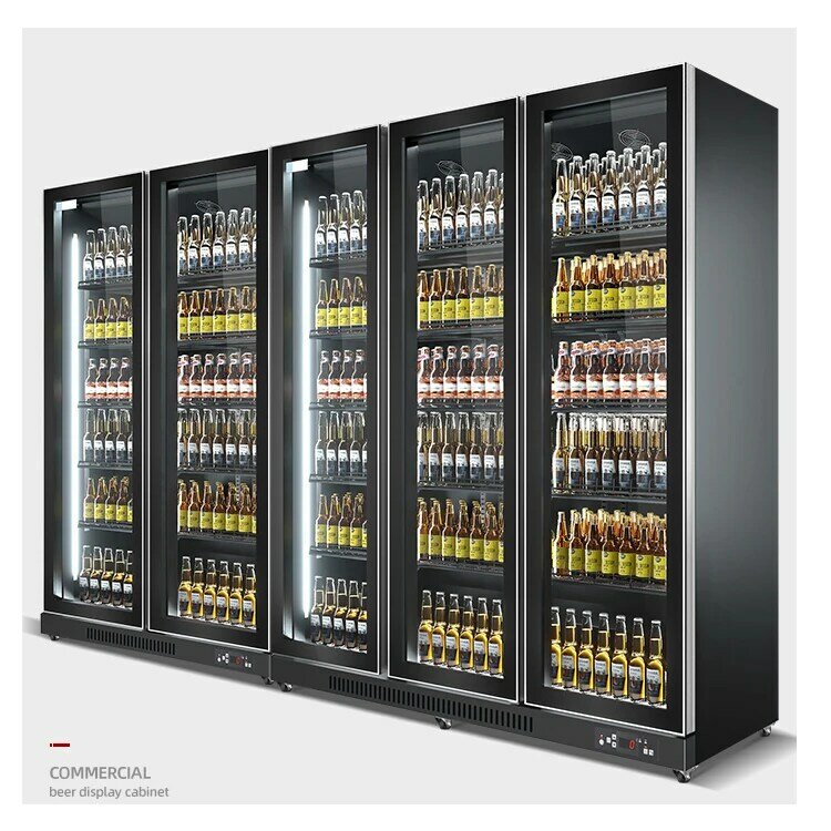 Commercial Beer Beverage Chiller Cola Vertical Display Drink Cooler Refrigerator for Supermarket