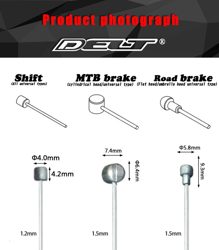 Fiets Shift Remkabel Mtb Racefiets Shift Brake Inner Cable Rvs Derailleur Kabel 900/1100/1800/2050/2500Mm