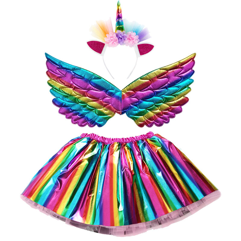 Công Chúa Bé Gái Kỳ Lân Váy Nhiều Màu Sắc Lông Tơ Váy TUTU Giá Rẻ Mũ Dễ Thương Rainbow Váy Bé Pettiskirt Tây Nam Không Petticoat