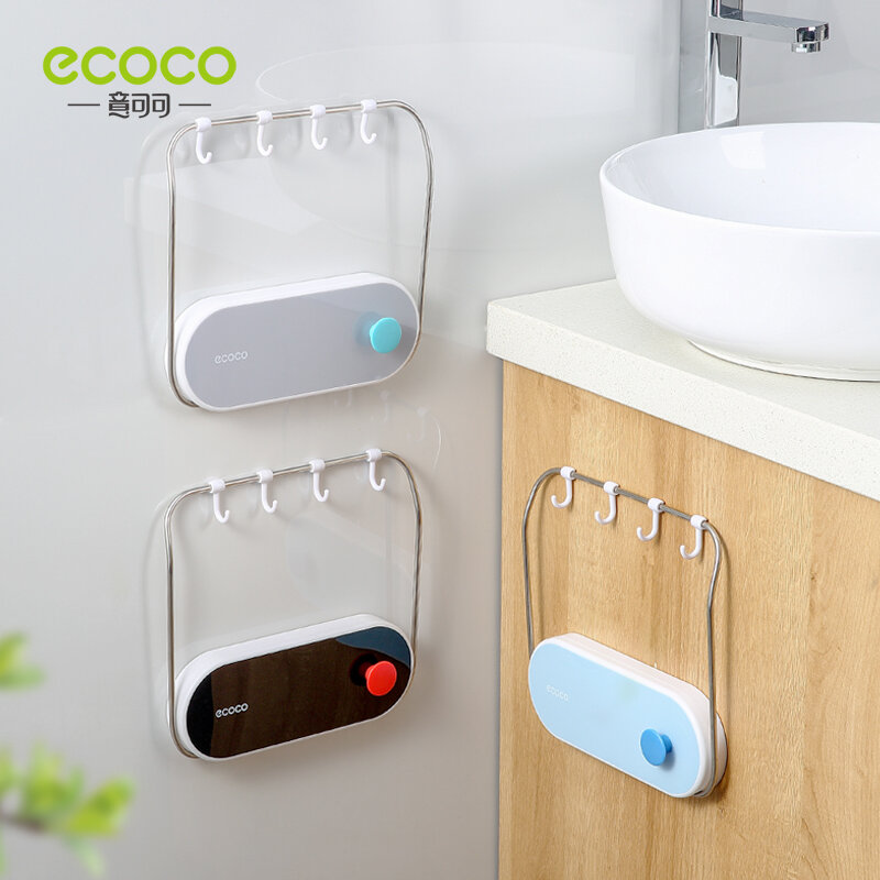 Ecoco lavatório rack de armazenamento toalete livre soco fixado na parede bacia banheiro colocar mão lavagem prateleira lavatório rack