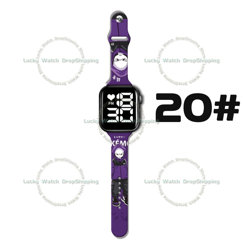 포켓몬 Mewtwo 어린이 시계, 야광 팔찌 시계, 학생, 어린이 스포츠 LED 시계, 생일 선물