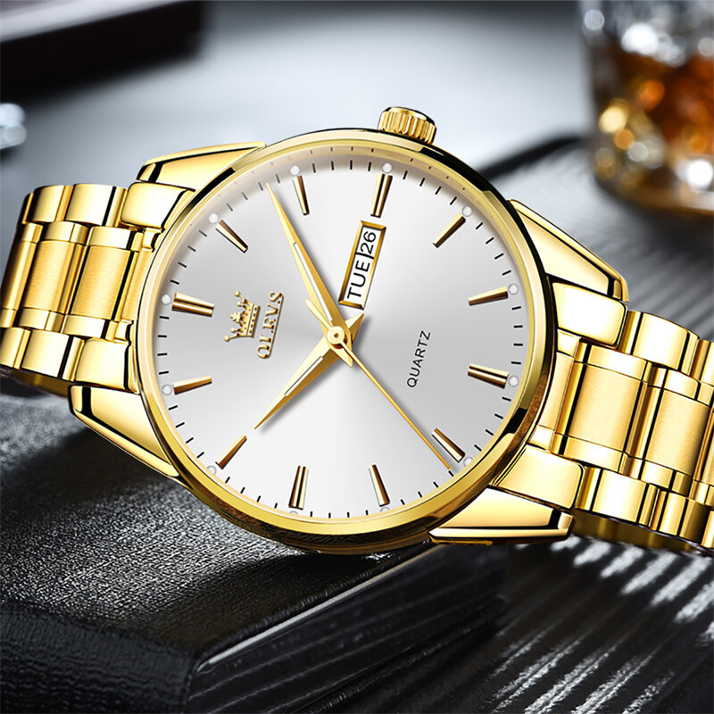2023 New Luxury Men นาฬิกาสแตนเลสสายรัดเหล็กกันน้ำแฟชั่นนาฬิกาควอตซ์ชายปฏิทินนาฬิกาผู้ชาย Reloj Hombre 2023