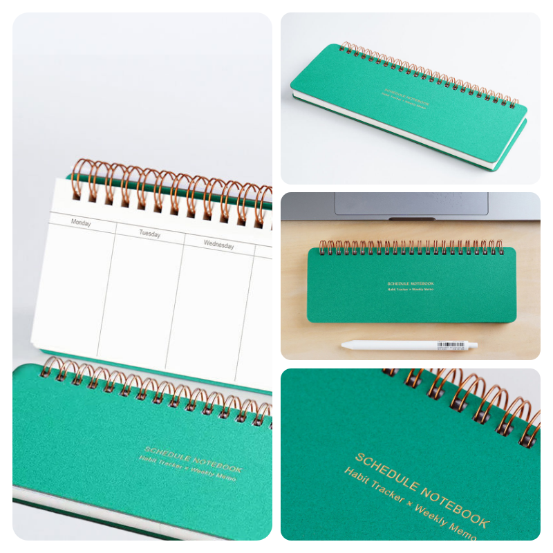 Schema Notebook Met Gewoonte Tracker Wekelijkse Memo Dagelijkse Planner En Todo Horizontale Memopad Koperdraad Spoel Agenda Notepad