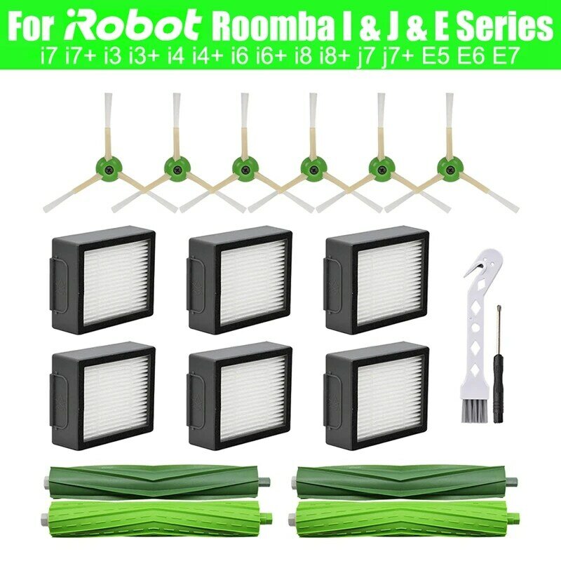 Promoção! Peças de reposição Para Irobot Roomba I3 I4 I6 I7 I8 J7 E5 E6 E7 Robô Aspirador Lado Principal Escova HEPA filtro