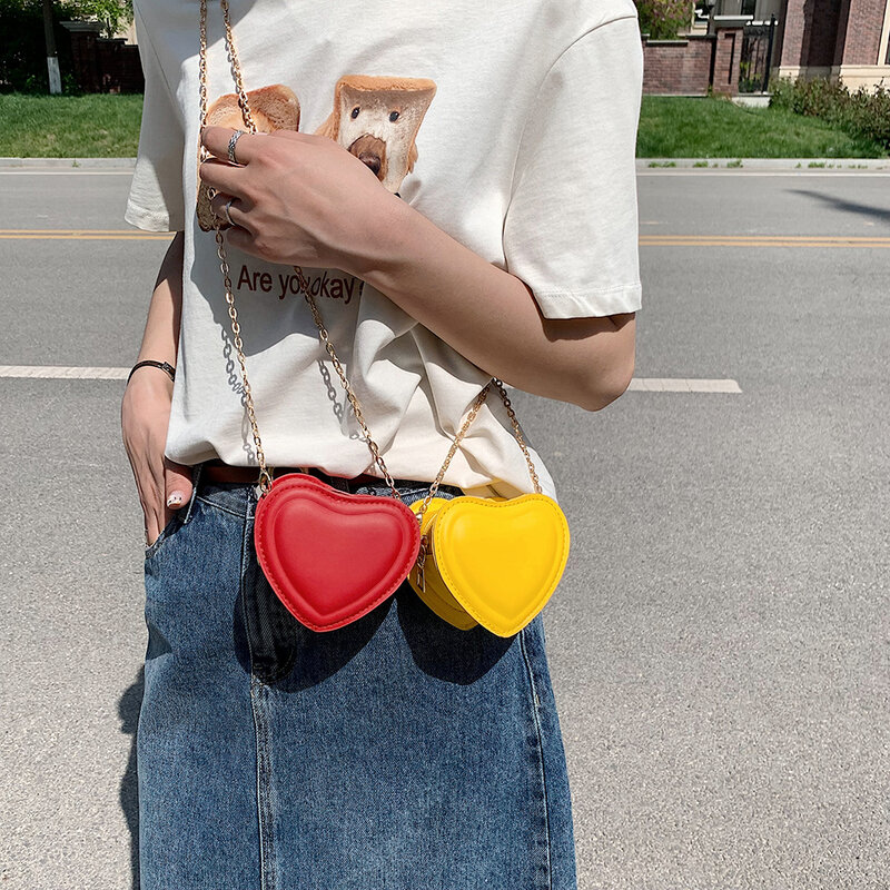 Mini borsa a tracolla a tracolla Love Heart Leather Kids Girl Fashion Pearl Handbags for Kids Shopping quotidiano Travel