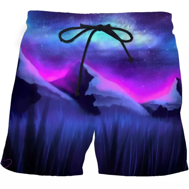 3d printed beach shorts, quick-drying blue flame fitness shorts, shorts with fun 3d street printing fashion 2021