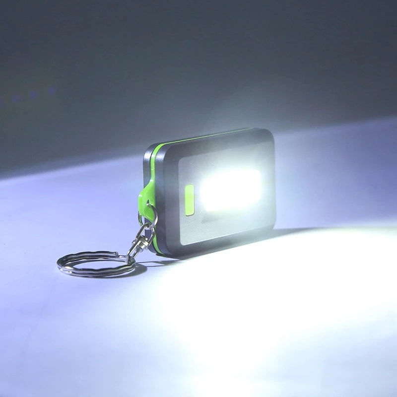 Outdoor portátil COB LED Keychain Lanterna Chaveiro Chaveiro Tocha Lâmpada Luz com Mosquetão para Camping Caminhadas Pesca Segurança