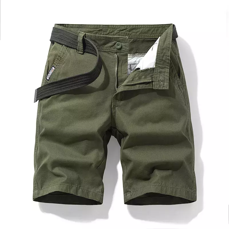 New Summer Men Cargo Shorts Cotton Casual Mens Shorts Pants Jogger Military Solid Straight Cargo Shorts Men Brand Clothing 2022