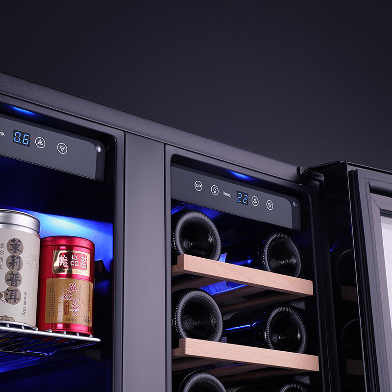 Odino refrigerador de bebidas Refrigerator-116L capacidade autônoma zona dupla com porta de vidro-geladeira de bebida compacta para Kitchen-66A