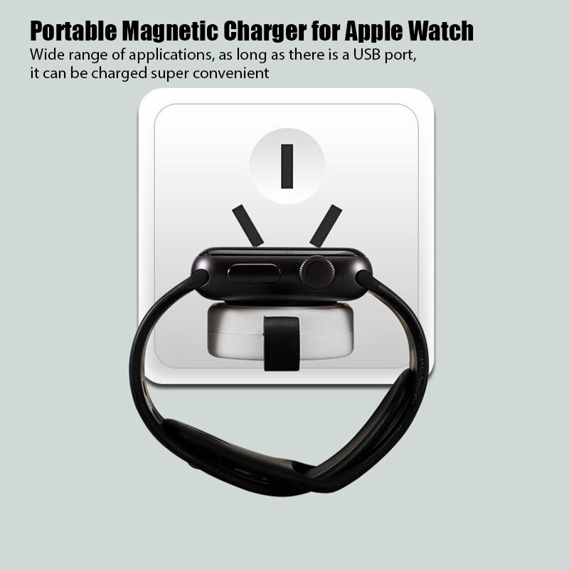 Iwatch 7 6 se 5 4用ポータブルワイヤレス充電器,USB充電ステーション,Apple Watchシリーズ用充電ケーブル7 6 5 4 3 2 1