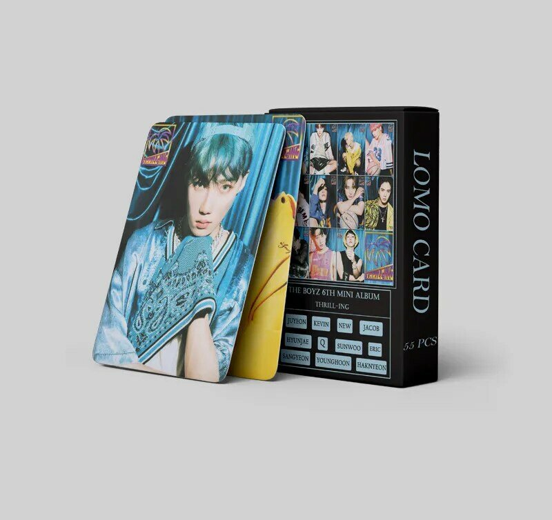 55 sztuk/pudło Kpop BOYZ karty Lomo 6. Mini Album THRILL-ING Photocard dla kolekcja dla fanów Idol prezent pocztówka BOYZ