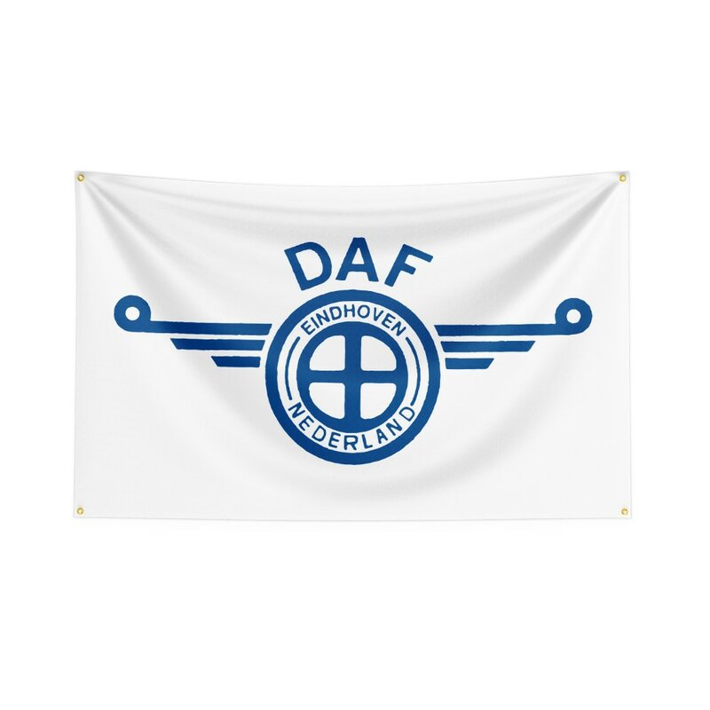Spanduk Klub Mobil Logo Cetak Digital Poliester Bendera DAF 3X5 Kaki
