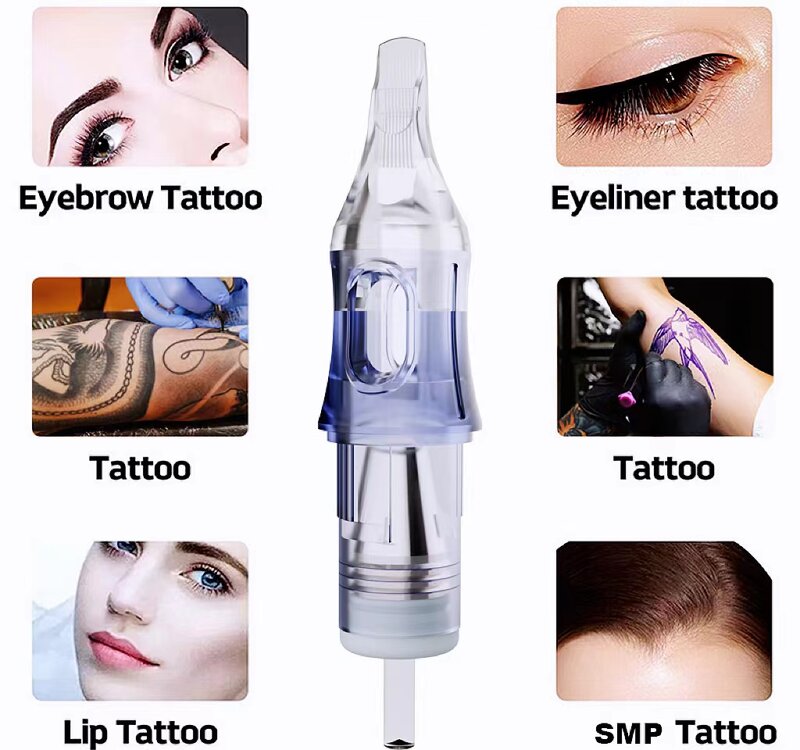 BRONC ตลับหมึก Tattoo 20Pcs ฿ Professional Disposable Sterilized ตลับหมึกสำหรับ Body Art