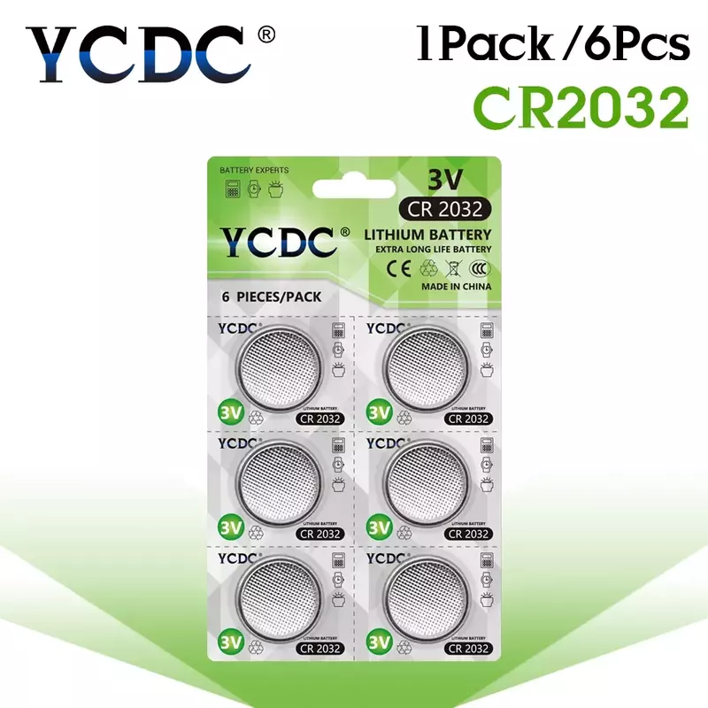 ราคาถูกพลังงานสีเขียว Bateria Cr2032แบตเตอรี่2032 Pile 3V แบตเตอรี่ลิเธียม DL2032 CR 2032 KCR2032ปุ่มแบตเตอรี่นาฬิกา