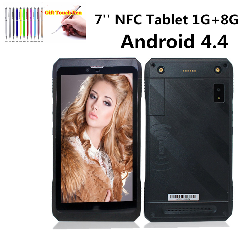 مبيعات كبيرة 7 بوصة 1GB + 8GB NFC MTK6582 أندرويد 4.4 اللوحي 3G مكالمة هاتفية المزدوج سيم بطاقة رباعية النواة واي فاي 1024x 600