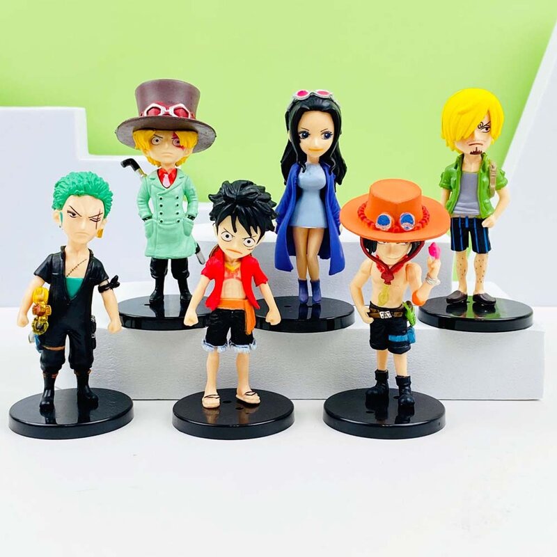 Figura de acción de One Piece de 6 unids/set, Luffy, Kawaii, Roronoa, Zoro, conjunto de colección de 6 Materiales de Pvc, regalos de juguete