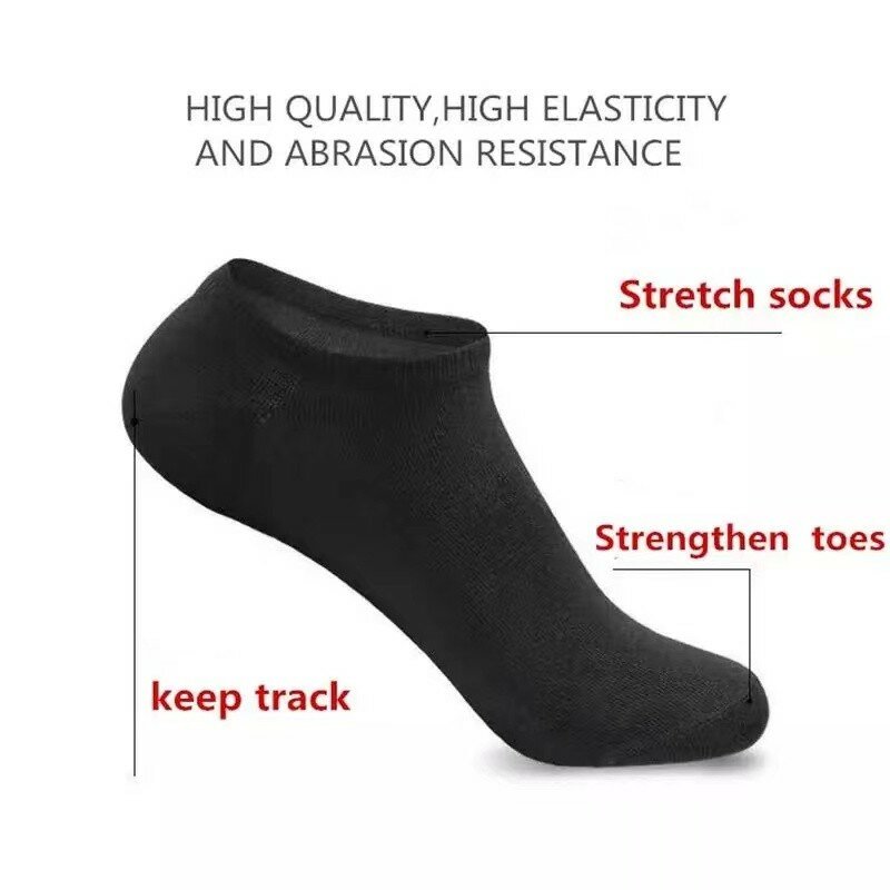 10Pairs/ Men's Socks Comfortable Low Upper Socks High Elasticity Black Solid Color Casual Breathable Business Soft Socks EU37-44