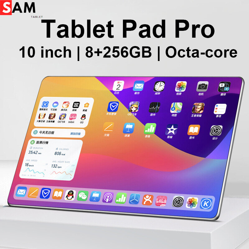 태블릿 패드 프로 태블릿 10 인치, 안드로이드 10, 8GB RAM 256GB ROM, 1920x1200 IPS, 스냅드래곤 845, 옥타코어, 듀얼 SIM, 윈도우 태블릿