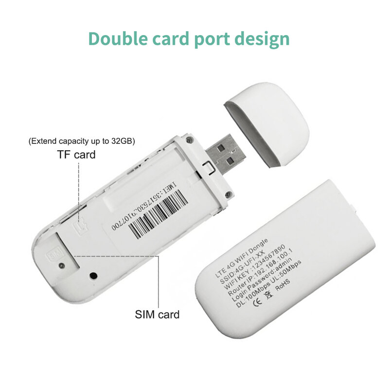 Módem Stick 4G LTE inalámbrico USB Dongle, banda ancha móvil de 150Mbps, tarjeta Sim, enrutador inalámbrico USB de 150Mbps